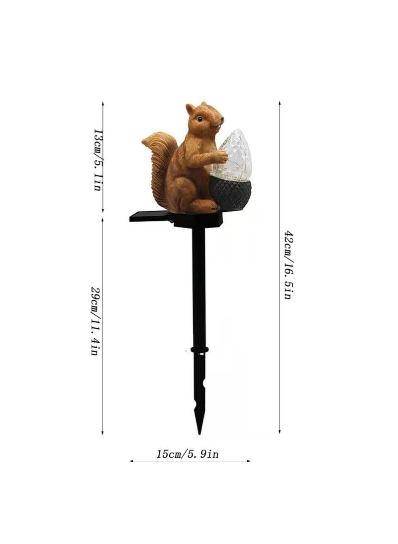 2 Pieces Crystal Squirrel Model Solar LED Lights Effect Garden Light Auto On OR Off Dust To Dawn Outdoor Waterproof Landscape Decoration Solar Powered Security Torch Light - Image 3
