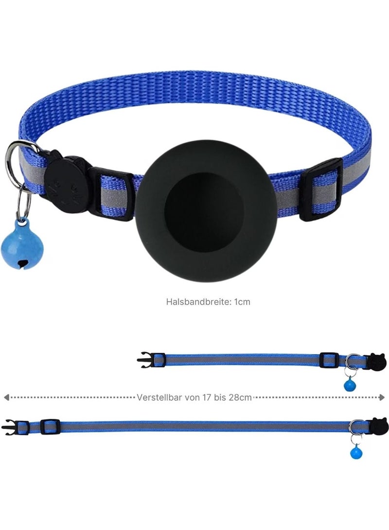 Meetion 1pc Airtag Case Collar for Cats with Protective Case for Anti Lost Locator Tracker Dog Accessories Reflective Pet Collars (Blue) - Image 3