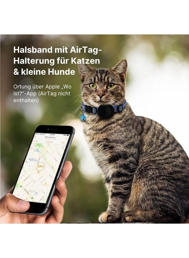 Meetion 1pc Airtag Case Collar for Cats with Protective Case for Anti Lost Locator Tracker Dog Accessories Reflective Pet Collars (Blue) - Image 4