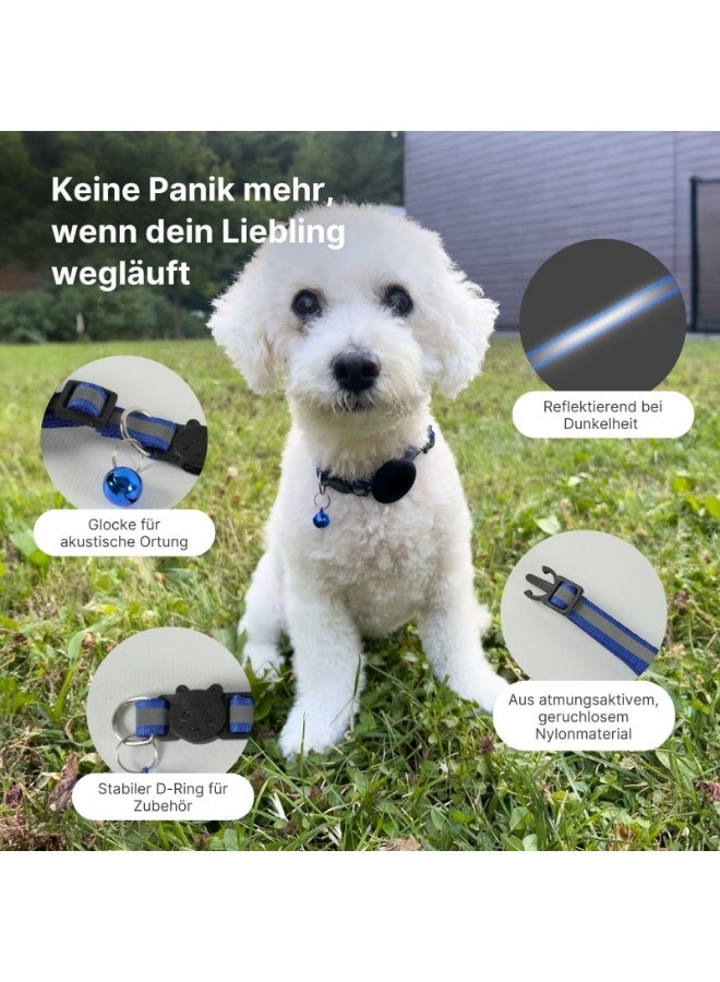 Meetion 1pc Airtag Case Collar for Cats with Protective Case for Anti Lost Locator Tracker Dog Accessories Reflective Pet Collars (Blue) - Image 5