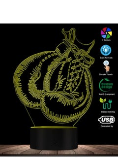 althiqahkey Multicolour Boxing Gloves LED Desk Lamp Boxing Lighting Art 3D Optical Illusion Night Lights Sports Decor For Boxing Lovers Athlete  - Image 5