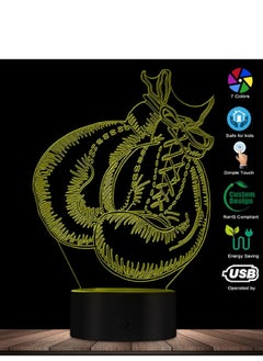 althiqahkey Multicolour Boxing Gloves LED Desk Lamp Boxing Lighting Art 3D Optical Illusion Night Lights Sports Decor For Boxing Lovers Athlete  - Image 1