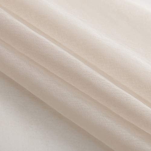 TOAVA DECO Beige Semi Sheer Curtains 84 Inches Long Faux Linen Beige Sheers Curtain for Bedroom Living Room Girls Kids Room 2 Panels 52x84 - Image 5