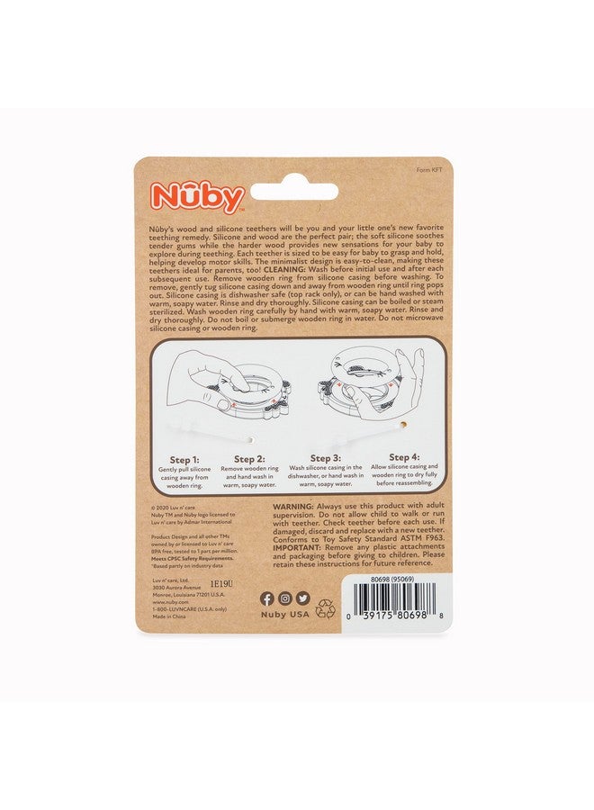 نوبي عضاضة نوبي المصنوعة من الخشب الطبيعي مع سيليكون ناعم، تصميم بسيط وسهل التنظيف، لون أصفر على شكل زرافة - Image 4