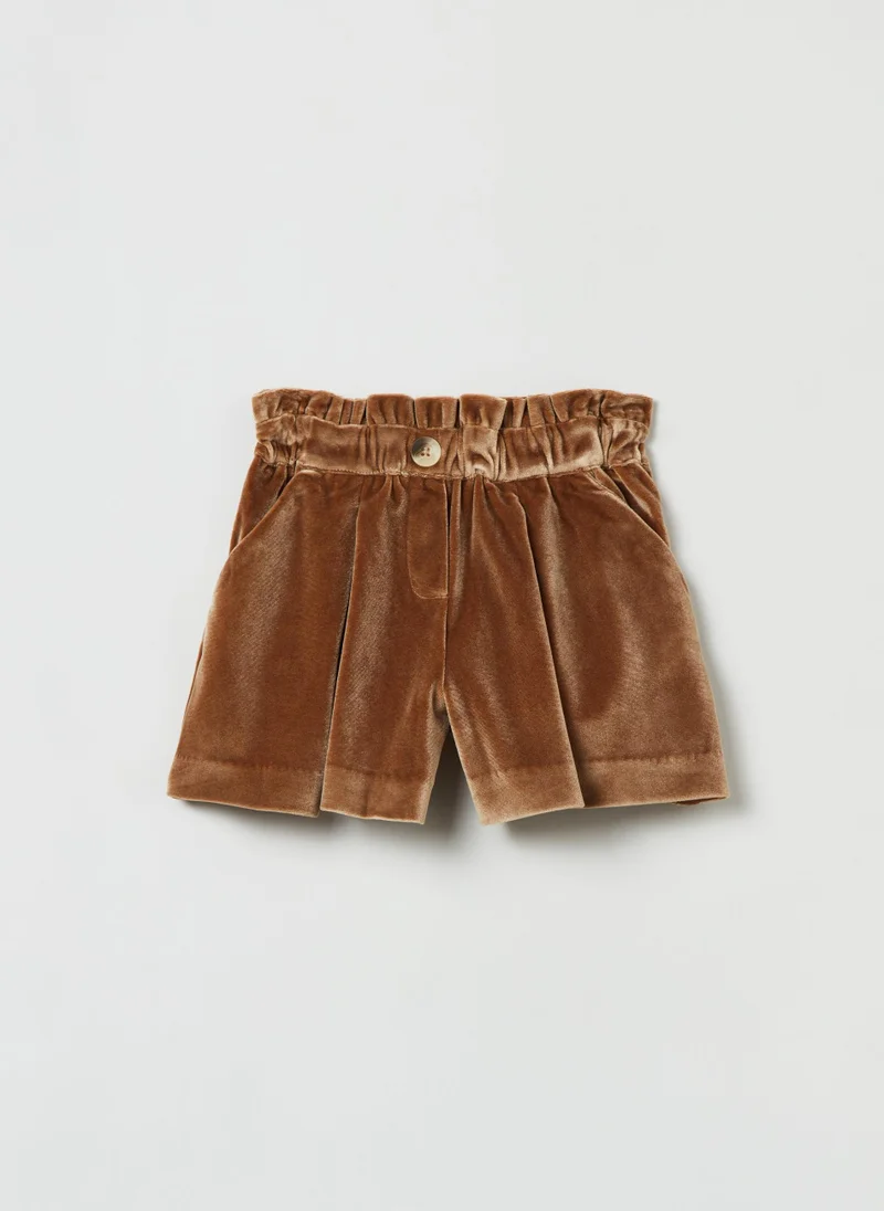 Ovs OVS Paper Bag Chenille Shorts