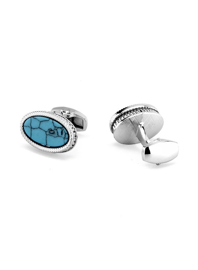 Wynameleri Cufflinks with Blue Volcanic Rock in Gift Box - Image 1