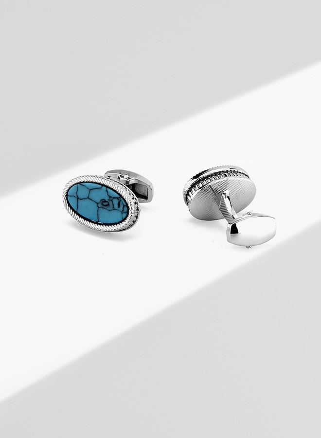 Wynameleri Cufflinks with Blue Volcanic Rock in Gift Box - Image 3