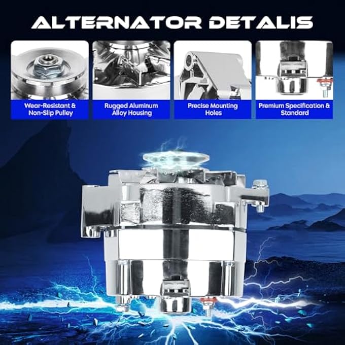 SEHNSUCHT Alternator Replacement New for Century 1975, 77-82, for Regal 75-76, 78-79, for Chevy C10 1975-1986, for C20 Suburban 1967-1986, for Camaro 1967-1985, for Citation II 1984-1985, for Impala 1959-1985 - Image 3