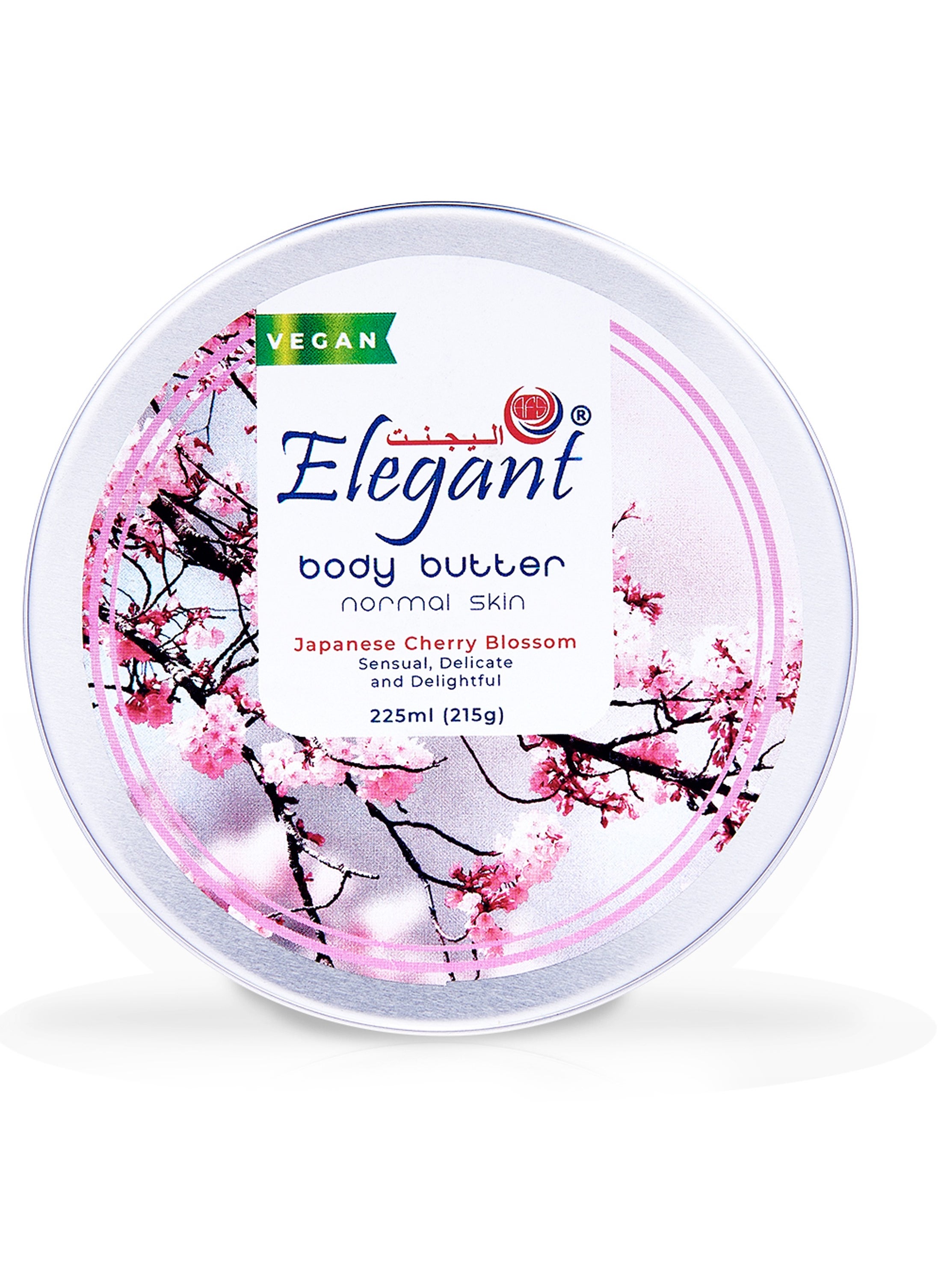 Japanese Cherry Blossom Body Butter, 225ML For Dry Skin, Vegan and Cruelty Free 