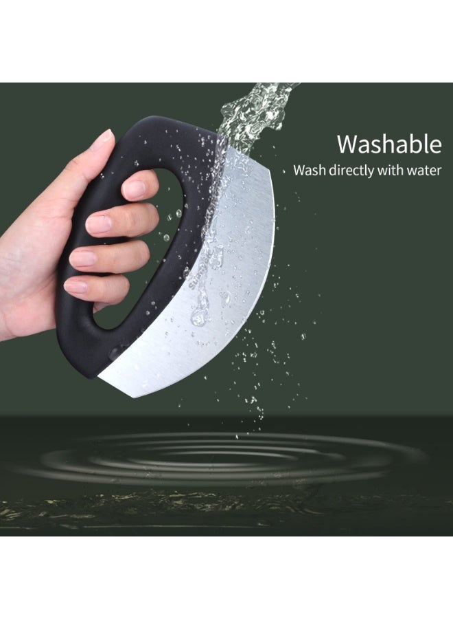 HOMESTAR Stainless Steel Pizza Cutter , Cheese Slicer Food Chopper , Ultra Sharp Blade Stainless Steel Pizza Wheel Rocker Slicer with Protective Sheath, Multi-Purpose Kitchen Baking Tool, Dishwasher Safe , Black ,15*12.5 cm - Image 5