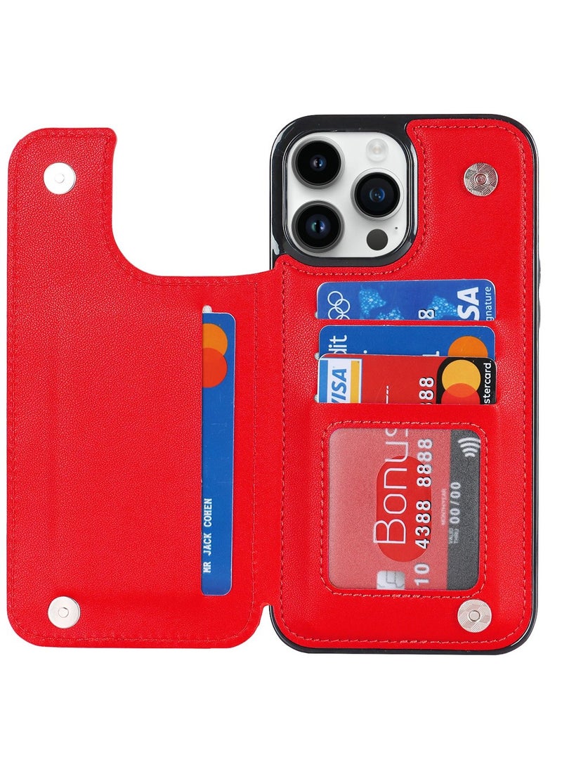 Suteni Back Cover Leather Card Slots Magnetic Back Phone Case for iPhone - Image 3