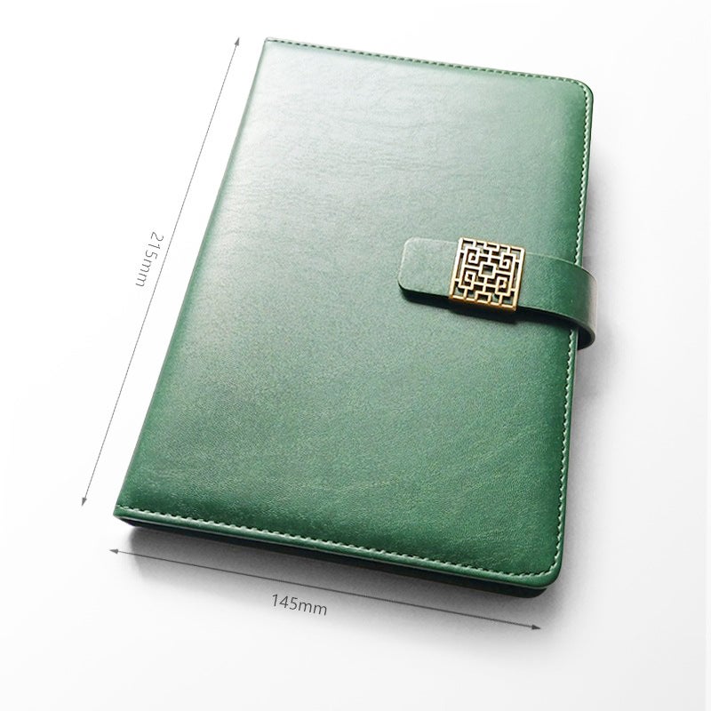 Generic Business A5 Journal Chinese Style A5 window grilles buckle-Lausanne Green 