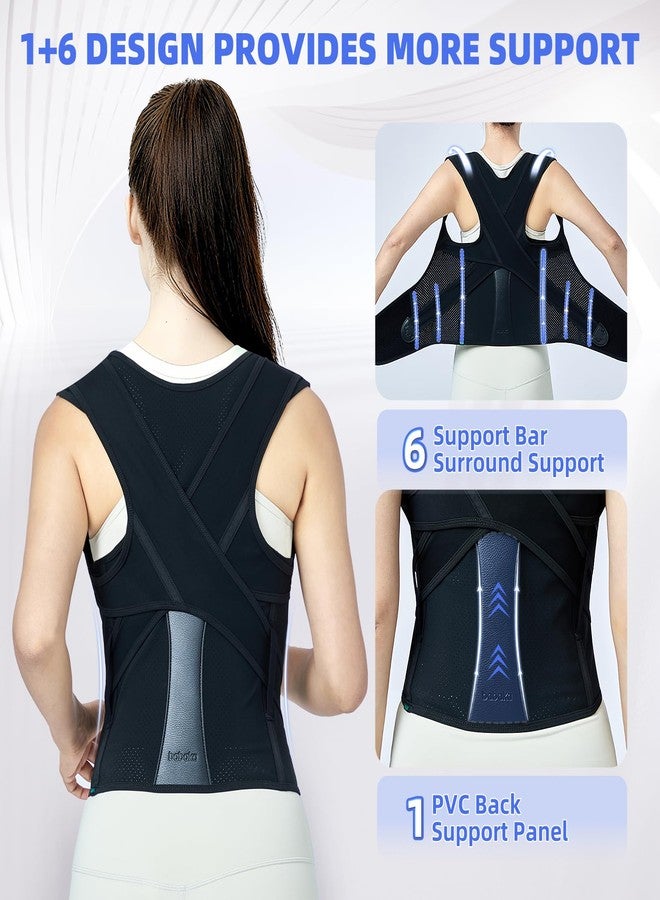 babaka Back Brace Posture Corrector for Women and Men, Adjustable Shoulder Brace for Upper and Lower Back Pain Relief - Improve Posture Correct Hunchback Slouching Kyphosis (Medium, Waist: 29.5"-35.4"'') - Image 2