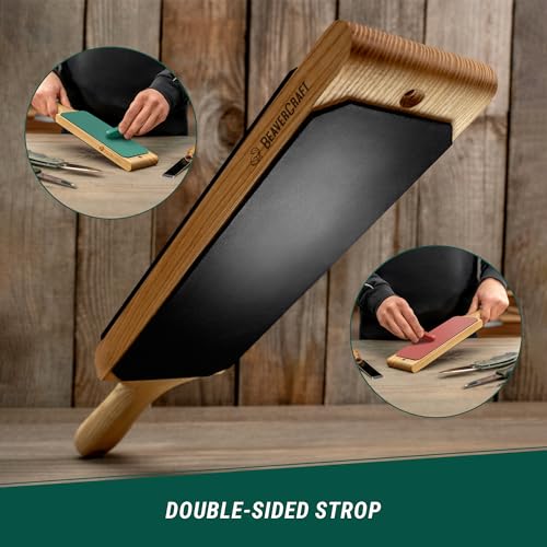 BeaverCraft Leather Strop Kit for Knife Sharpening 15.2" - Leather Knife Strop with Polishing Compound - Stropping Kit Double Sided LS1P1, Razor Sharpener for Knives, Chisels - eBook Guide Included - Image 4