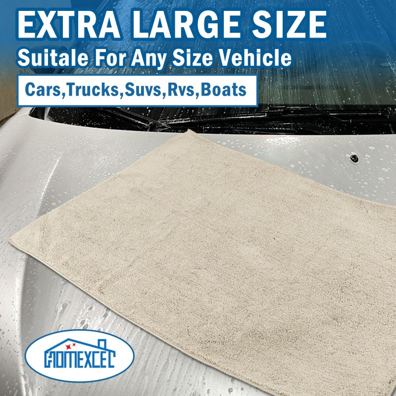 HOMEXCEL Professional Large Microfiber Car Drying Towels 2 Pack, Lint Free, Scratch Free, Highly Absorbent Drying Towel for Cars, SUVs, RVs, Trucks, and Boats,31" x 24",Brown - Image 5