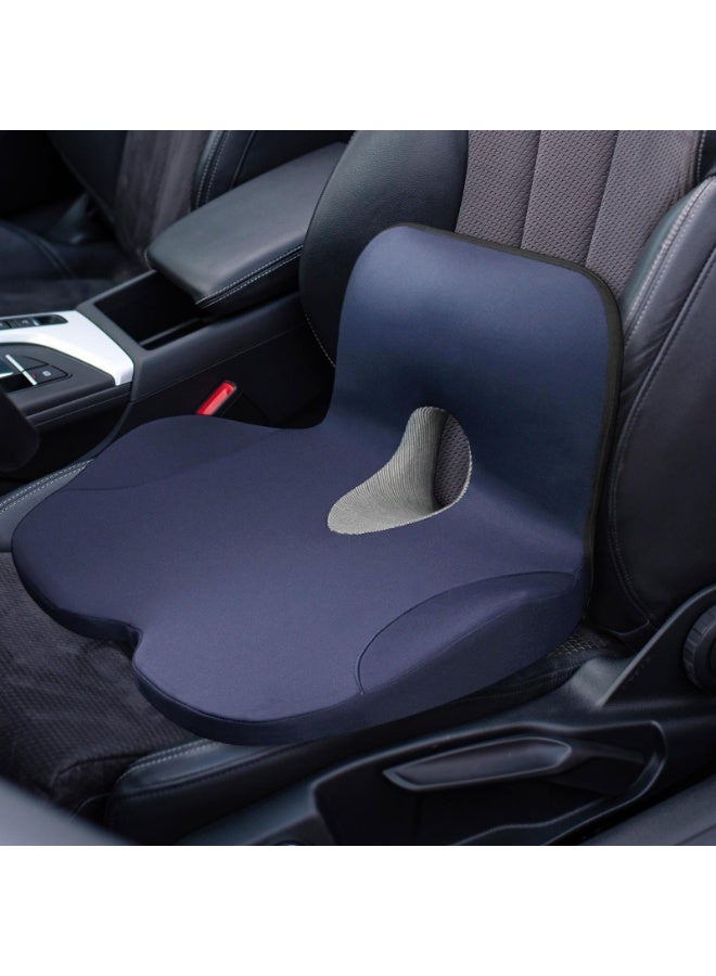 Bukela Memory Foam Seat Cushion, Ergonomic Office Chair Cushion for Tailbone Pain Relief - Multiuse Pillow for Car, Travel, Home - Comfort Support for Mum, Dad (Blue) - Image 3