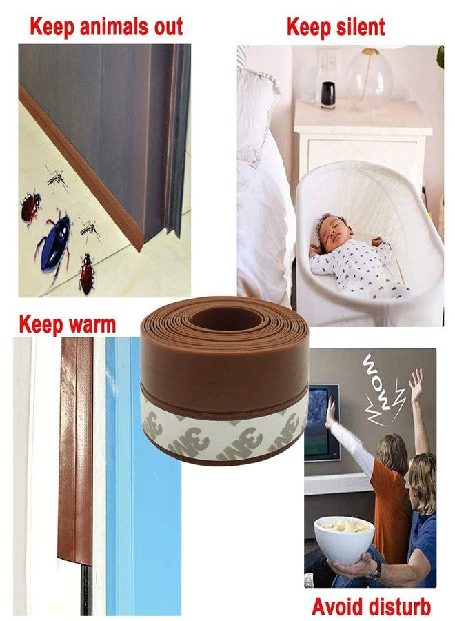 SYADEL Door Seal Strip Door Strip Bottom Silicone Seal Strip Door Strip Bottom Self Adhesive Gaps (3 Meter) - Image 3