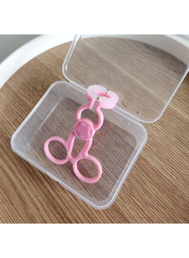 KHAJUL 1 Set of Women Eye Care Tools for Inserting and Removing Contact Lenses Soft Plastic Tweezers Scraper Suction Cup for Lens Accessories Beauty Tools (Pink) - Image 3