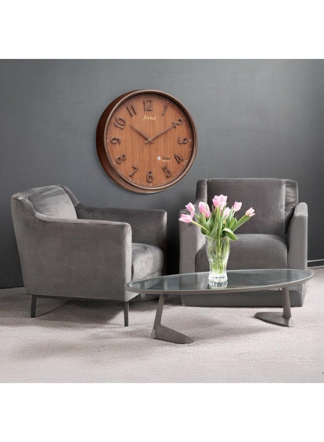 Ariel ساعة حائط أرييل كوارتز - تشطيب كولا | حركة هادئة | قرص سهل القراءة | ديكور حديث للمنزل والمكتب - Image 5