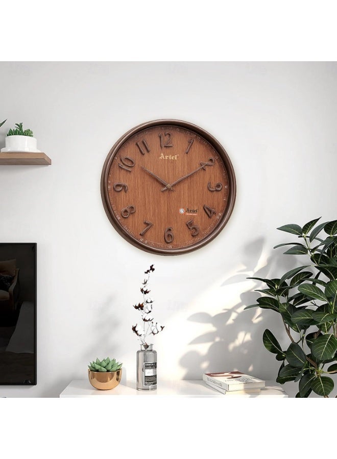 Ariel ساعة حائط أرييل كوارتز - تشطيب كولا | حركة هادئة | قرص سهل القراءة | ديكور حديث للمنزل والمكتب - Image 3
