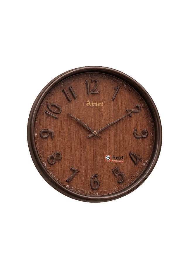 Ariel ساعة حائط أرييل كوارتز - تشطيب كولا | حركة هادئة | قرص سهل القراءة | ديكور حديث للمنزل والمكتب - Image 1