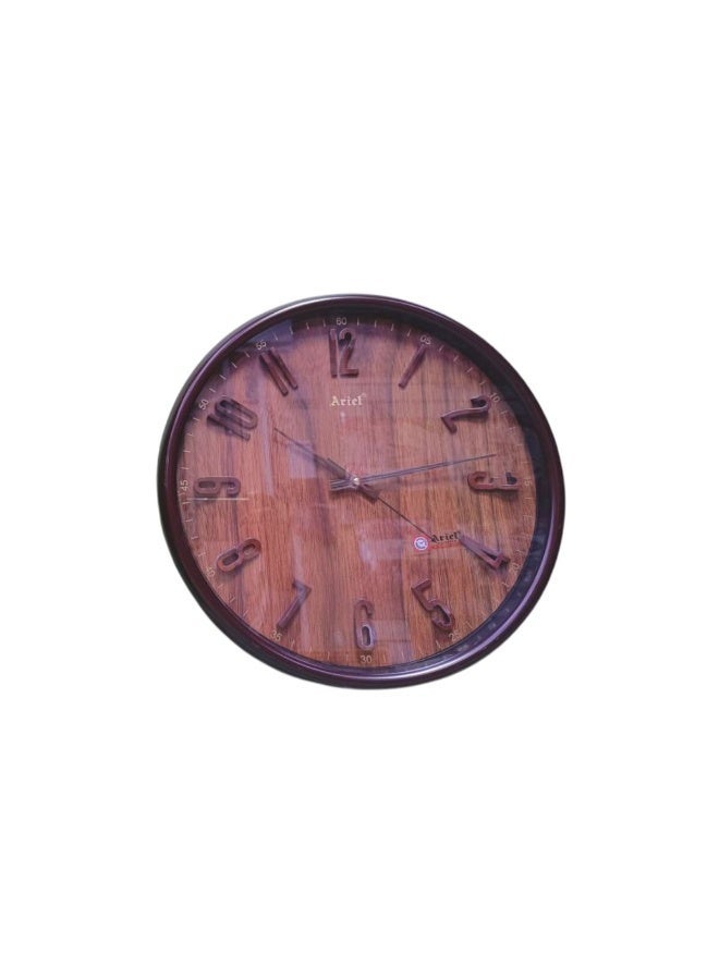 Ariel ساعة حائط أرييل كوارتز - تشطيب كولا | حركة هادئة | قرص سهل القراءة | ديكور حديث للمنزل والمكتب - Image 2