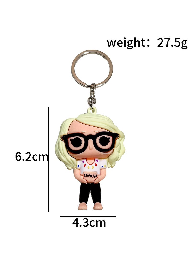Taylor Swift American Pop Singing Star Taylor Swift Cartoon Keychain 
