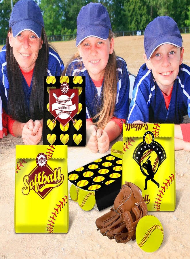 BQK 24 PCS Softball Gift Bags Softball Goodie Bags Softball Treat Bags for Softball Birthday Party Supplies Softball Snack Bags for Girls Team Boys Kids - Image 5