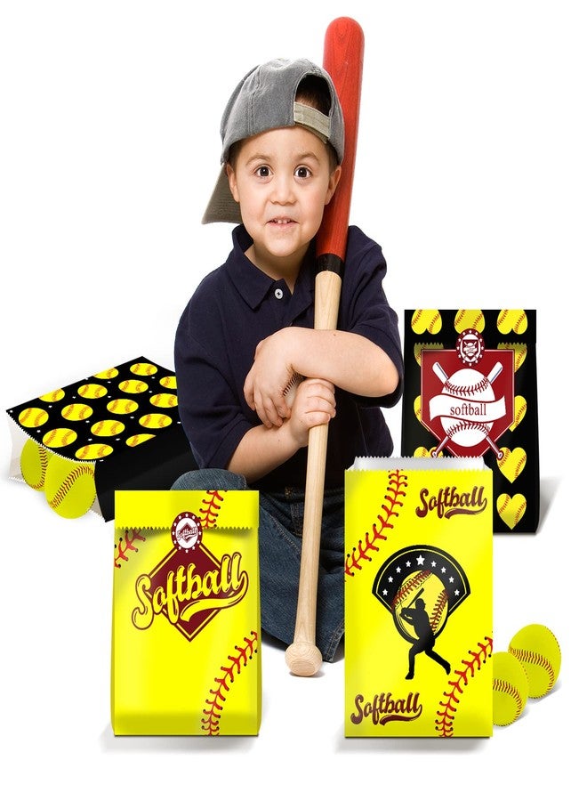 BQK 24 PCS Softball Gift Bags Softball Goodie Bags Softball Treat Bags for Softball Birthday Party Supplies Softball Snack Bags for Girls Team Boys Kids - Image 4