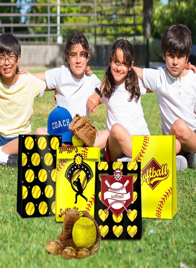 BQK 24 PCS Softball Gift Bags Softball Goodie Bags Softball Treat Bags for Softball Birthday Party Supplies Softball Snack Bags for Girls Team Boys Kids - Image 3