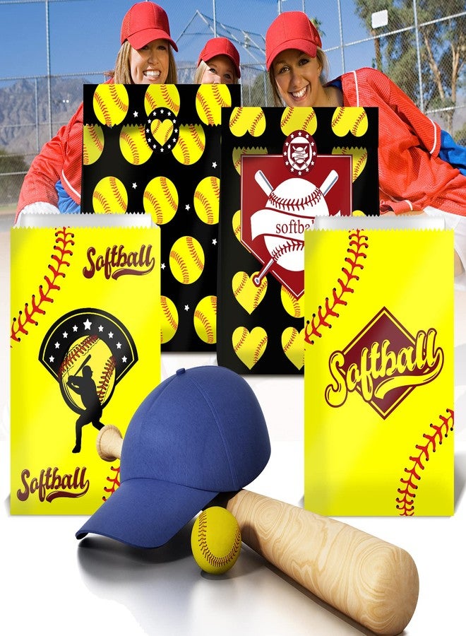 BQK 24 PCS Softball Gift Bags Softball Goodie Bags Softball Treat Bags for Softball Birthday Party Supplies Softball Snack Bags for Girls Team Boys Kids - Image 2