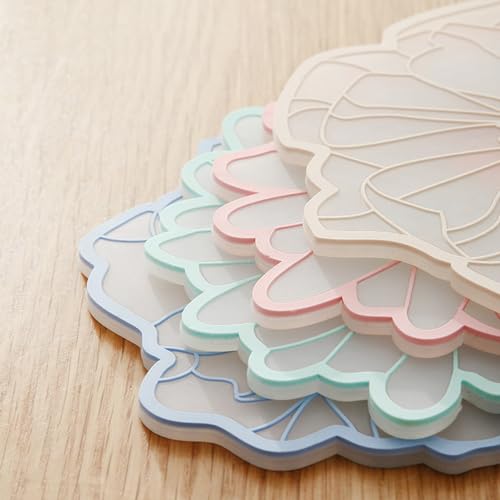 JCSMARTEC 2Pack Silicone Drink Coasters, Vintage Flowers Lace Cup Coffee Mug Bowl Pot Mats Pads for Home and Kitchen 15.5cm (Blue+Green) - Image 3