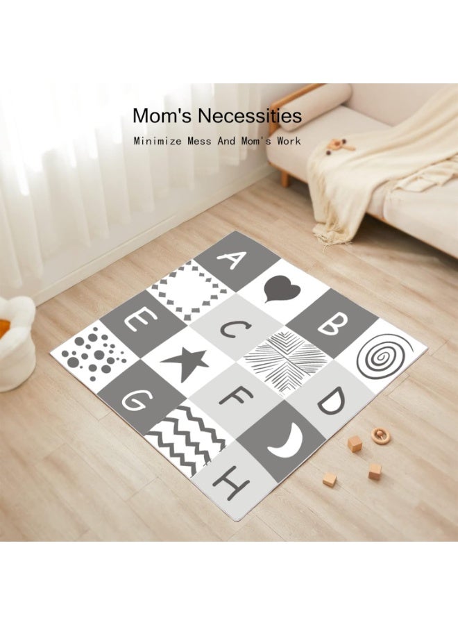 insular Insular Baby Splat Mat for Under High Chair/Arts/Crafts, Anti Slip and Waterproof Splash Mat for Floor, Portable Picnic Mat, 51x51 Inch, English Letter - Image 4