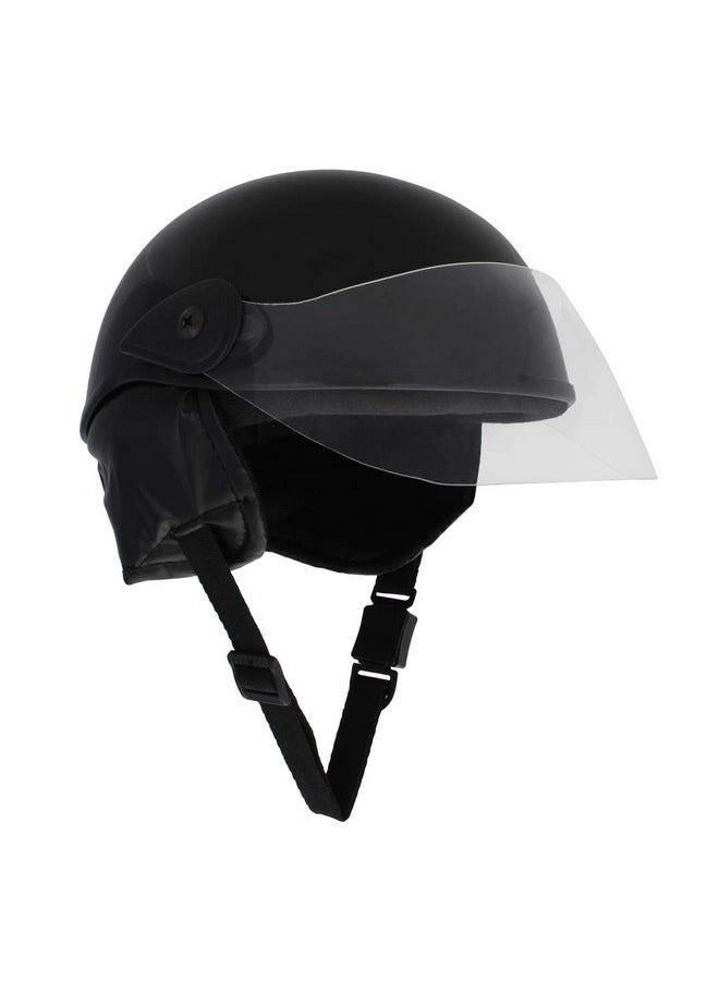 Sage Square Sage Square Multipurpose Half Helmet for Men's and Women's (Large, Black Glossy)  - Image 1