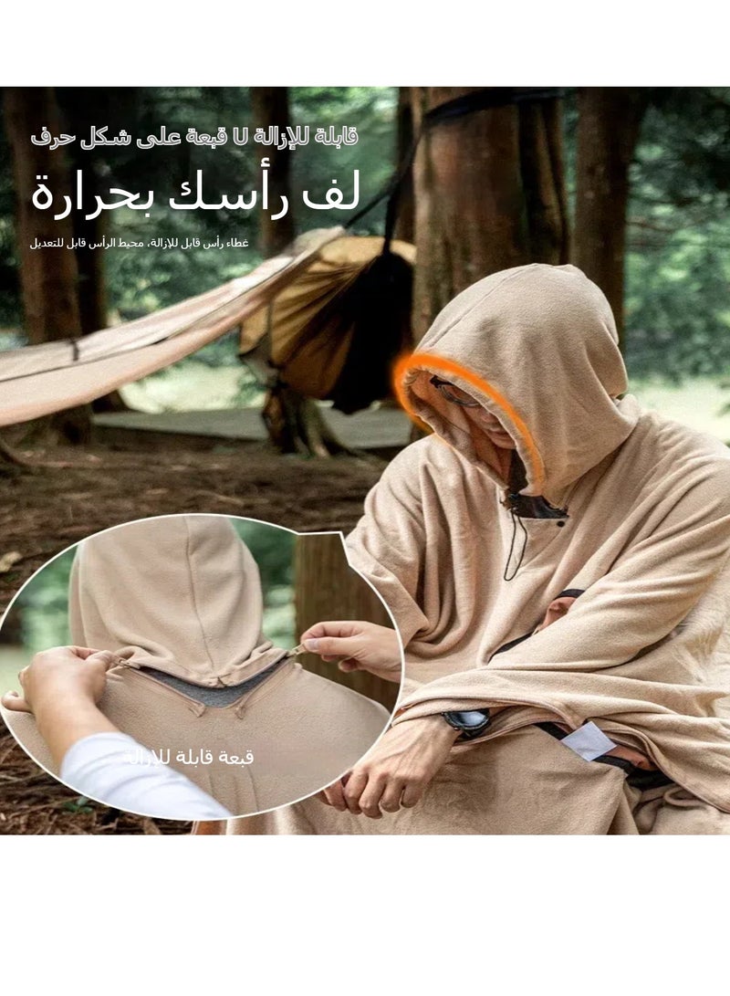 general Multi-purpose cape sleeping bag outdoor camping fleece travel dirty sleeping bag warm wearable adult cape sleeping bag - Image 4