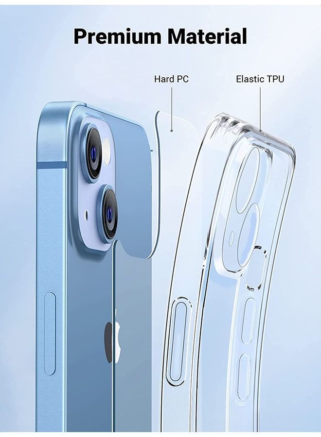 iPhone 14 Case 6.1 inch Anti-Yellowing Military Back Hard Anti-Explosion Back Ultra Thin Case Anti-Drop Shockproof Protection Full Coverage Lens Clear Case Compatible with iPhone 14 Cover Clear - Image 4