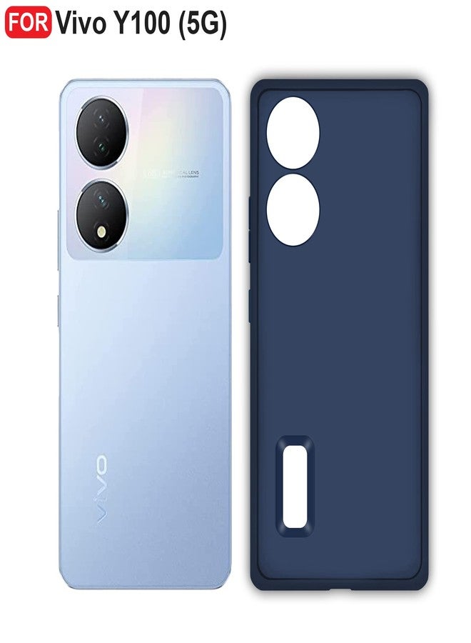 CEDO Vivo Y100 / Vivo T2 (5G) Back Cover | Camera Bump Protection & Inner Velvet Fabric Lining | Ultra Slim Matte Soft Rubberised Case Cover (Blue) - Image 2