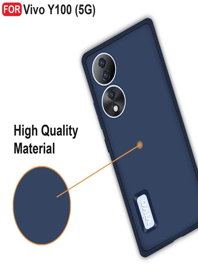 CEDO Vivo Y100 / Vivo T2 (5G) Back Cover | Camera Bump Protection & Inner Velvet Fabric Lining | Ultra Slim Matte Soft Rubberised Case Cover (Blue) - Image 5