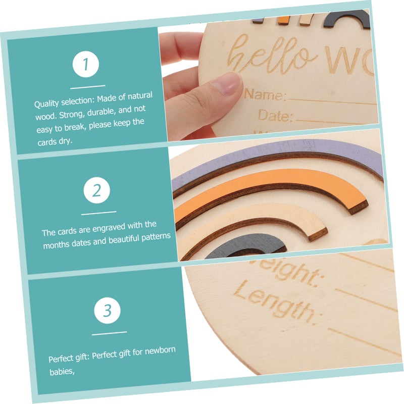 Colorful Wooden Baby Milestone Cards For Newborn Monthly Photo Prop And Nursery Decor - Image 5
