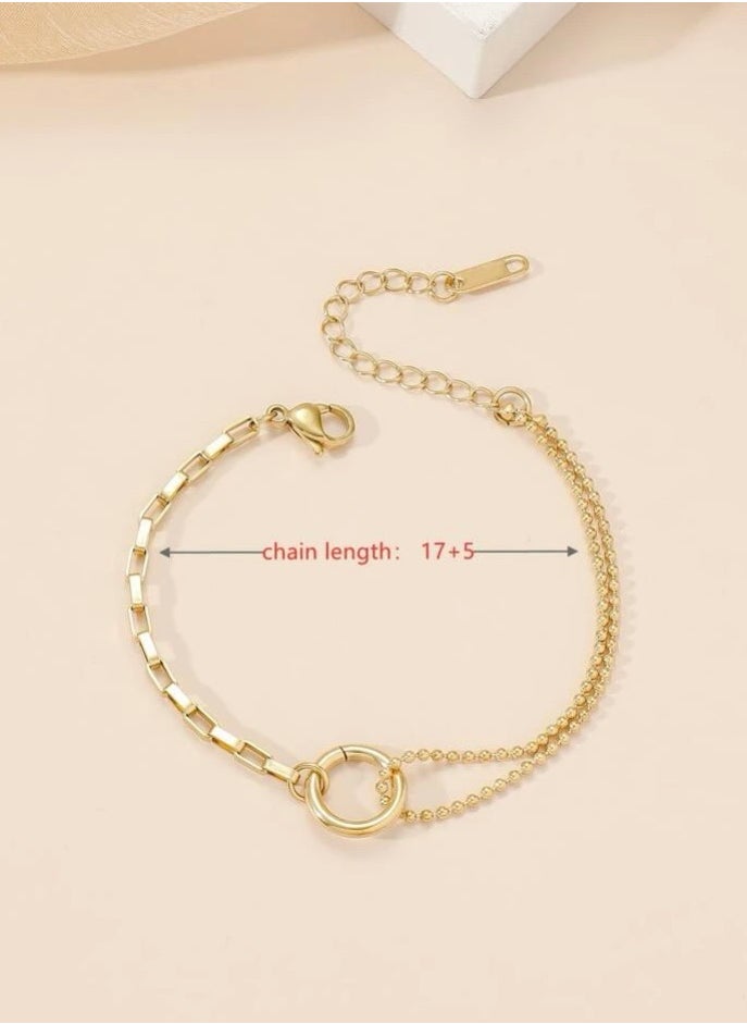 JewelryPalace - 18k Gold Plated Circle Design Bracelet - Image 1