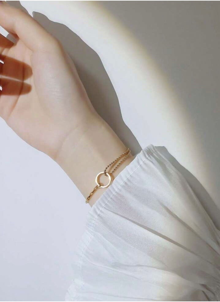JewelryPalace - 18k Gold Plated Circle Design Bracelet - Image 1