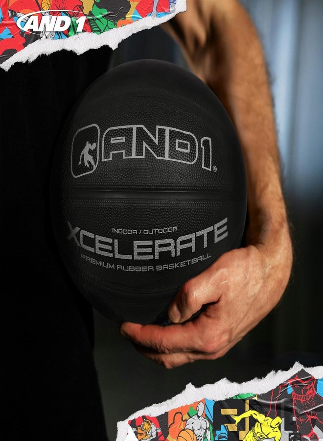 AND1 Xcelerate Rubber Basketball: Official Regulation Size 7 (29.5 inches) - Deep Channel Construction Streetball, Made for Indoor Outdoor Basketball Games - Image 3