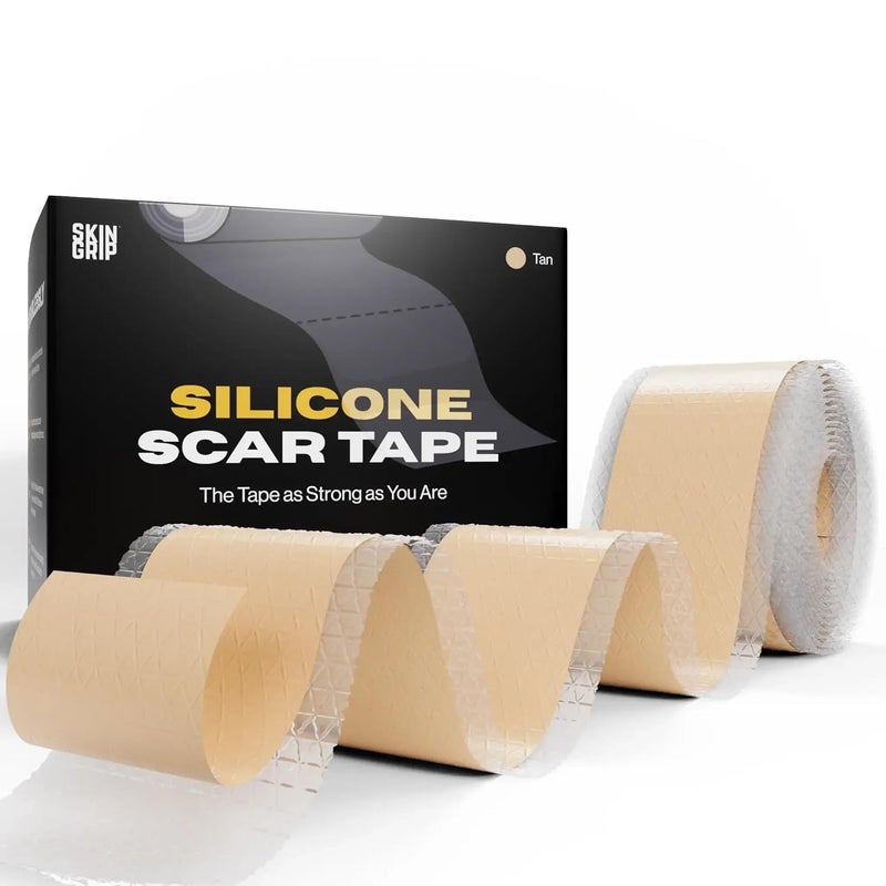 Skin Grip Medical Grade Silicone Scar Tape 16x120 Roll  Increased Strength  Reduced Irritation  Silicone Scar Sheets For Face Surgical Scars CSection Keloid Treatment Tummy Tuck Burn Acne - Image 1