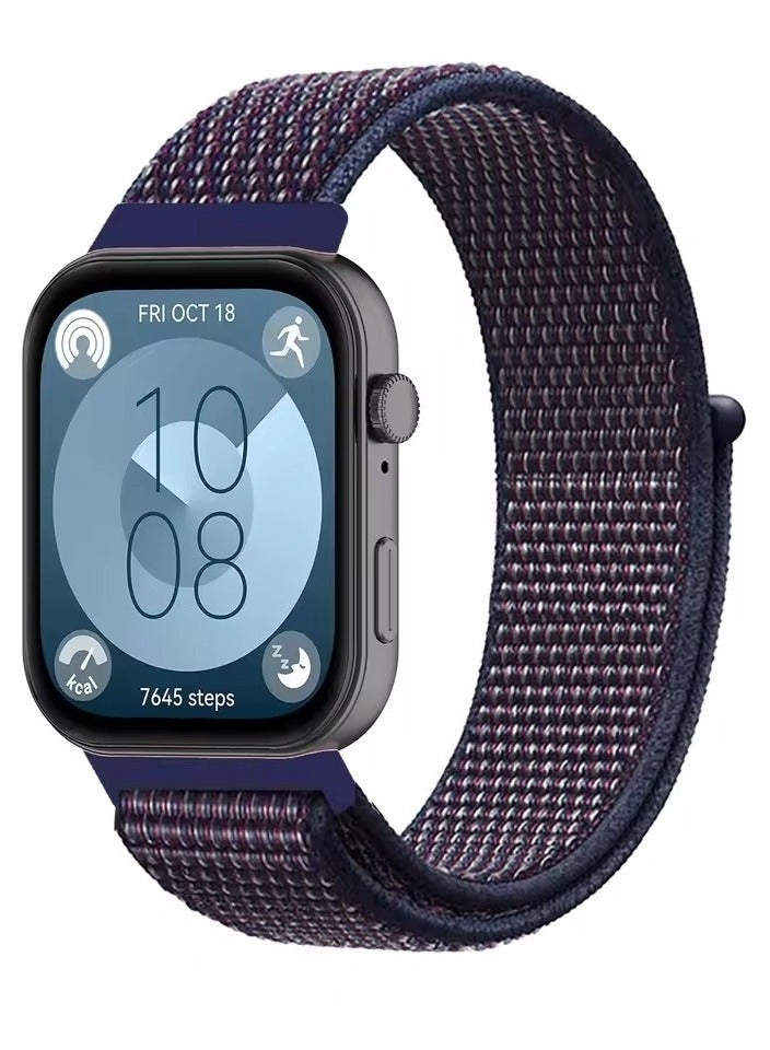Nylon Loop Strap for Huawei Watch Fit 3/4/4 Pro Smartwatch Sport Bracelet Soft Band Correas Accessories (blue)