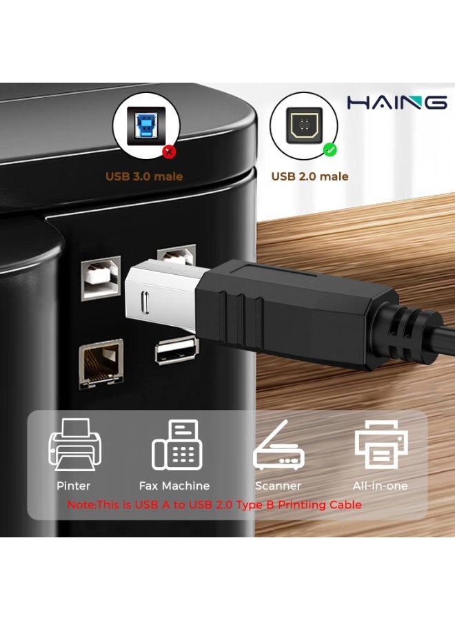 HAING High-Speed 3 Meters USB 2.0 Printer USB Cable (Type A Male to Type B Male) - Image 5
