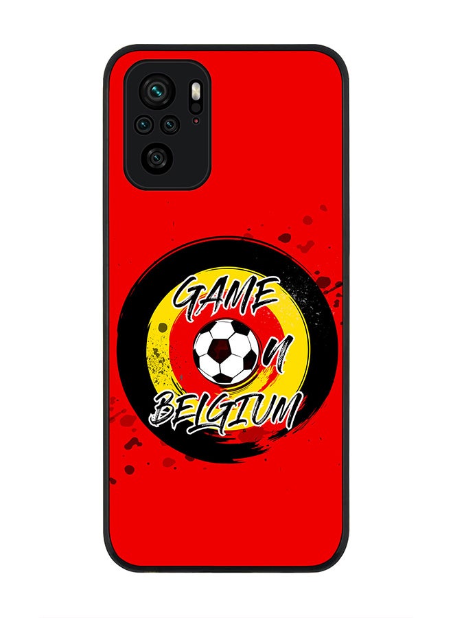 Stylizedd Rugged Black edge case for Xiaomi Poco M5s Slim fit Soft Case Flexible Rubber Edges Anti Drop TPU Gel Thin Cover - Game on Belgium - Image 1