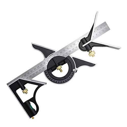 DUEBEL Combination Square - 12' Stainless Steel Multi-Function Carpentry Square with Right 90 Degree Angle Ruler - Image 1