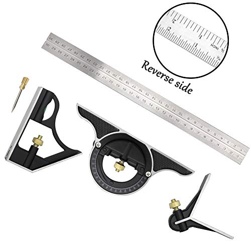 DUEBEL Combination Square - 12' Stainless Steel Multi-Function Carpentry Square with Right 90 Degree Angle Ruler - Image 5