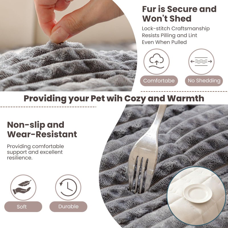 Disayu Couch Cover for Dogs Washable, Non-Slip Pet Couch Covers for Sofa, Fuzzy Dog Couch Cover Blanket for Furniture Protector (Dark Gray, 27.6" x 59"/70 x 150cm) - Image 4