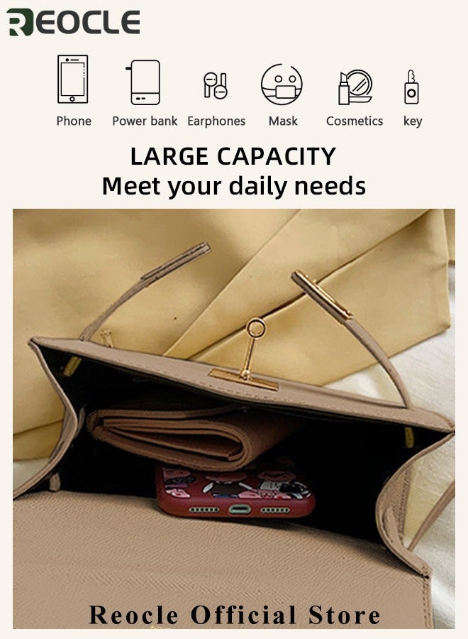 REOCLE Womens Handbags Crossbody Bags Top Handle Satchel with Detachable Strap Luxury Tote Work Bag PU Fashion Designer Handbags Purses - Image 4